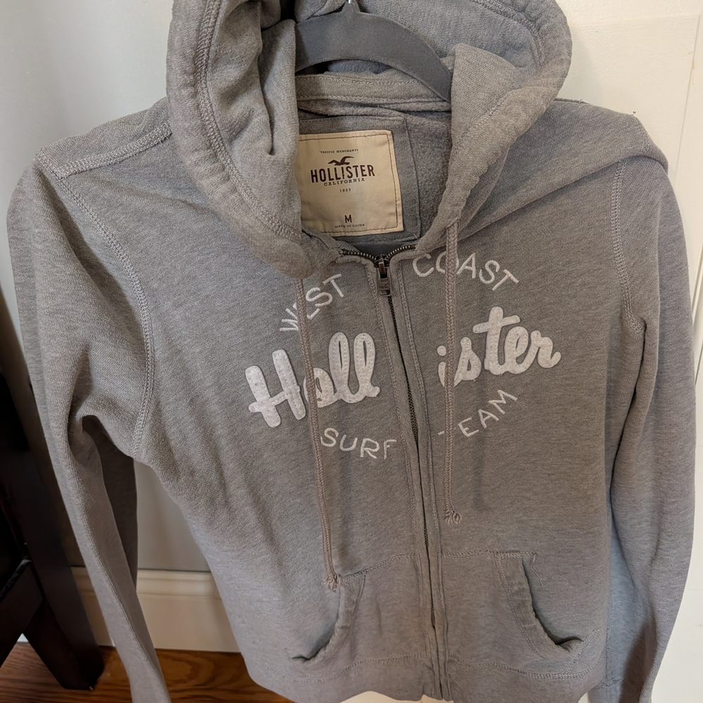 Hollister Full Zip Drawstring  Hoodie